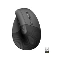 Produktbild för Logitech Lift Vertical Ergonomic Mouse - vertikal mus - Bluetooth, 2.4 GHz - grafit