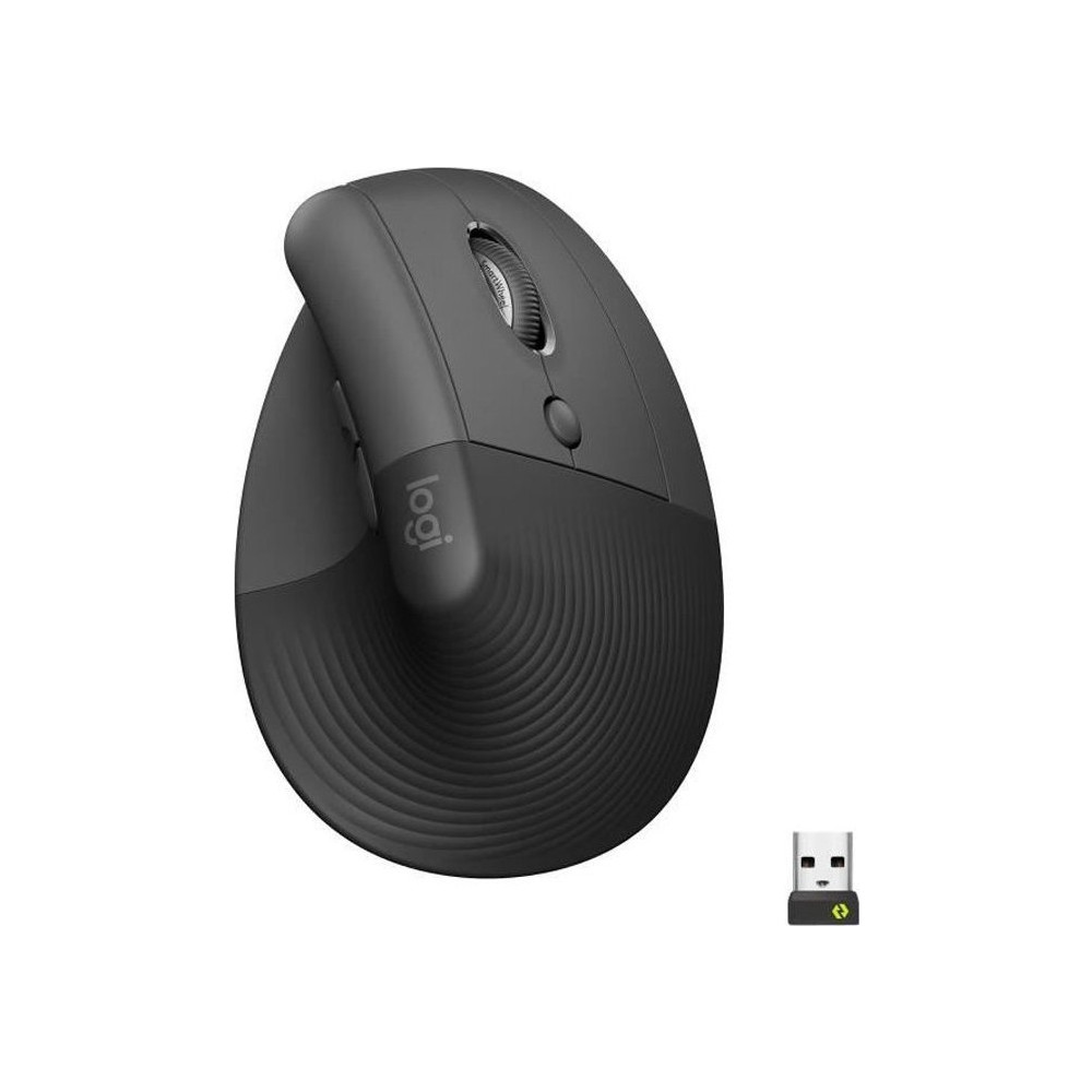 Produktbild för Logitech Lift Vertical Ergonomic Mouse - vertikal mus - Bluetooth, 2.4 GHz - grafit