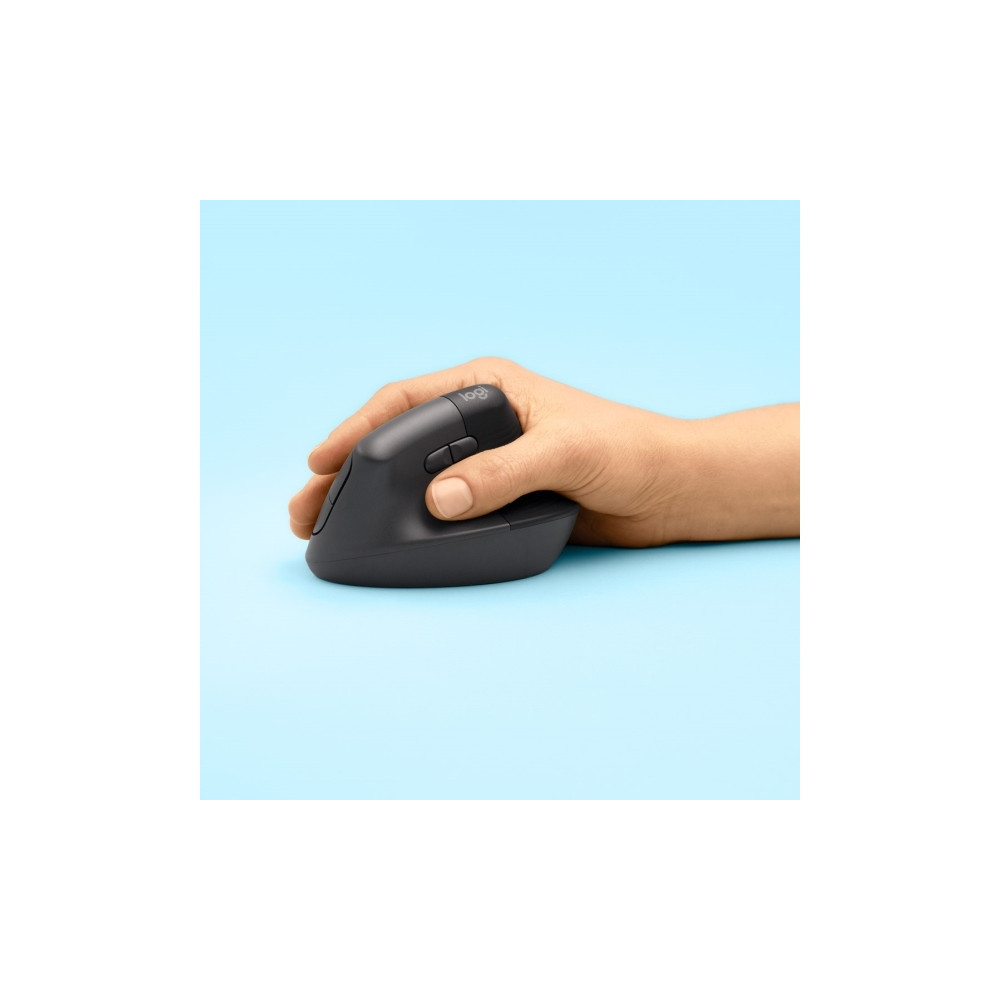 Produktbild för Logitech Lift Vertical Ergonomic Mouse - vertikal mus - Bluetooth, 2.4 GHz - grafit