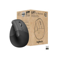 Produktbild för Logitech Lift Vertical Ergonomic Mouse - vertikal mus - Bluetooth, 2.4 GHz - grafit