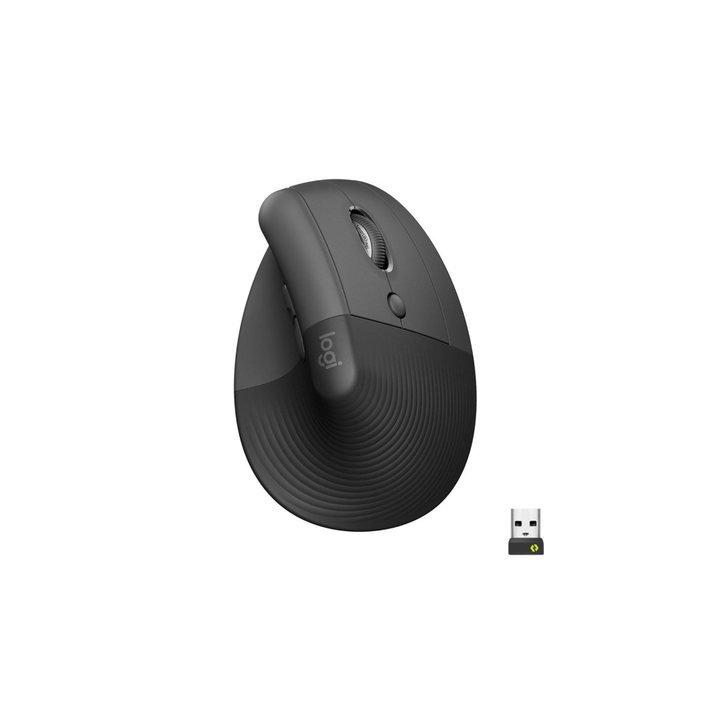 Produktbild för Logitech Lift Vertical Ergonomic Mouse - vertikal mus - Bluetooth, 2.4 GHz - grafit