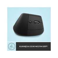 Produktbild för Logitech Lift Vertical Ergonomic Mouse - vertikal mus - Bluetooth, 2.4 GHz - grafit