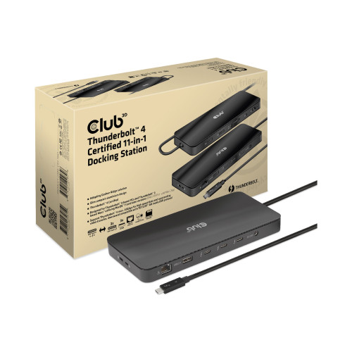 Club-3d Club 3D - dockningsstation - USB-C / Thunderbolt 3 / Thunderbolt 4 - 3 x Thunderbolt 4 - 1GbE