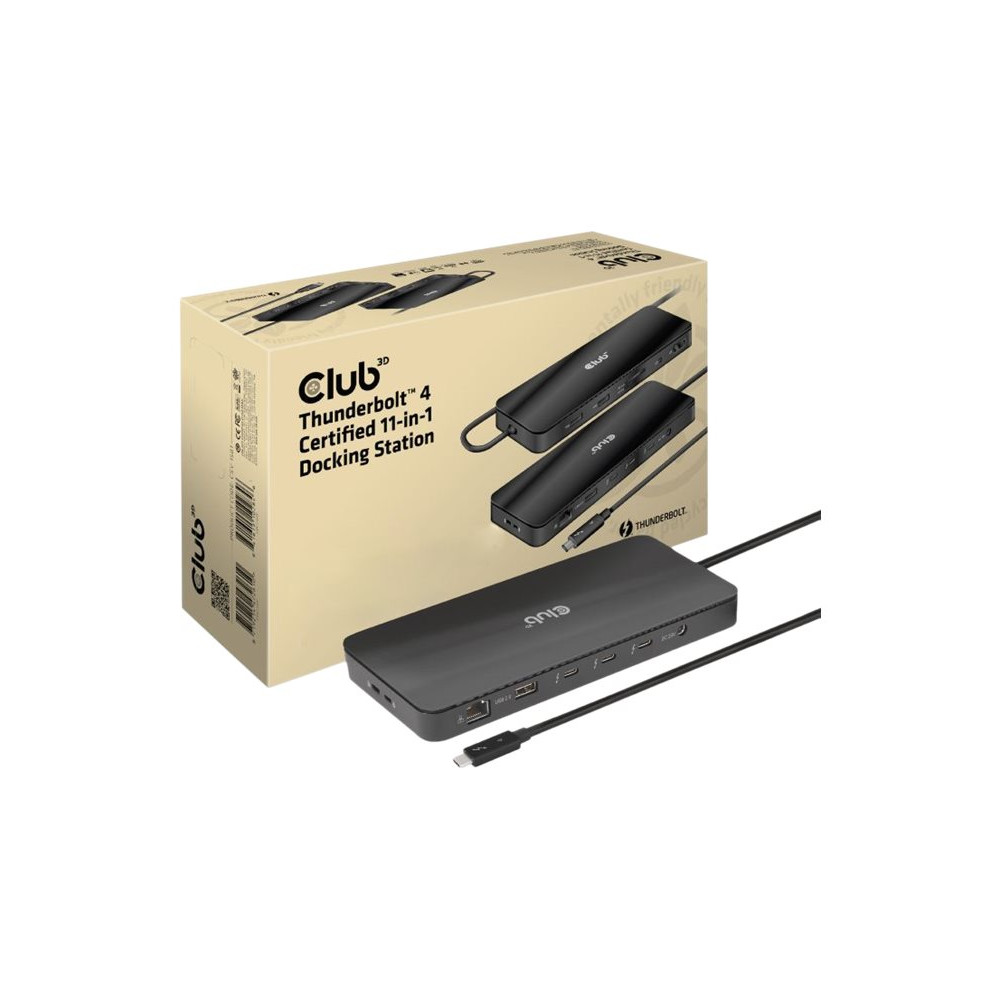 Produktbild för Club 3D - dockningsstation - USB-C / Thunderbolt 3 / Thunderbolt 4 - 3 x Thunderbolt 4 - 1GbE