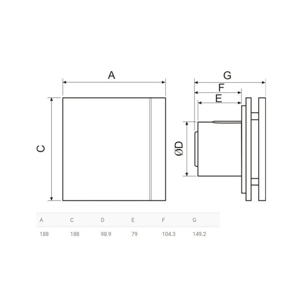 Produktbild för THERMEX Badrumsfläkt Silent 100 CZ Design Scandic