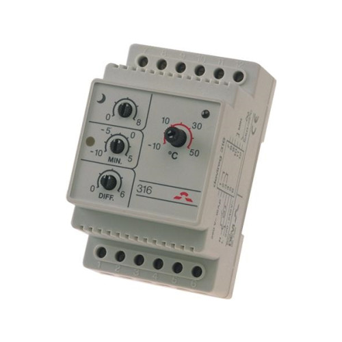 Danfoss DEVIreg 316 termostat DIN-skena, temperaturområde (-10°C til...