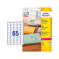Produktbild för Etiketter Avery L7551 transparent 38,1x21,2 (låda med 1625 s...