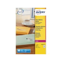 Produktbild för Etiketter Avery L7551 transparent 38,1x21,2 (låda med 1625 s...