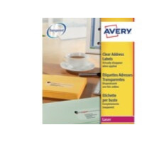 Produktbild för Etiketter Avery L7551 transparent 38,1x21,2 (låda med 1625 s...