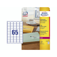 Produktbild för Etiketter Avery L7551 transparent 38,1x21,2 (låda med 1625 s...