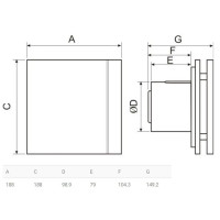 Produktbild för THERMEX Badrumsfläkt Silent 100 CZRH Design Scandic