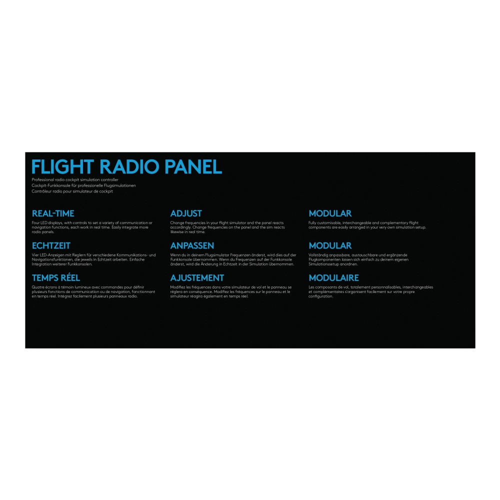 Produktbild för Logitech Flight Radio Panel - instrumentpanel till flygsimulator - kabelansluten
