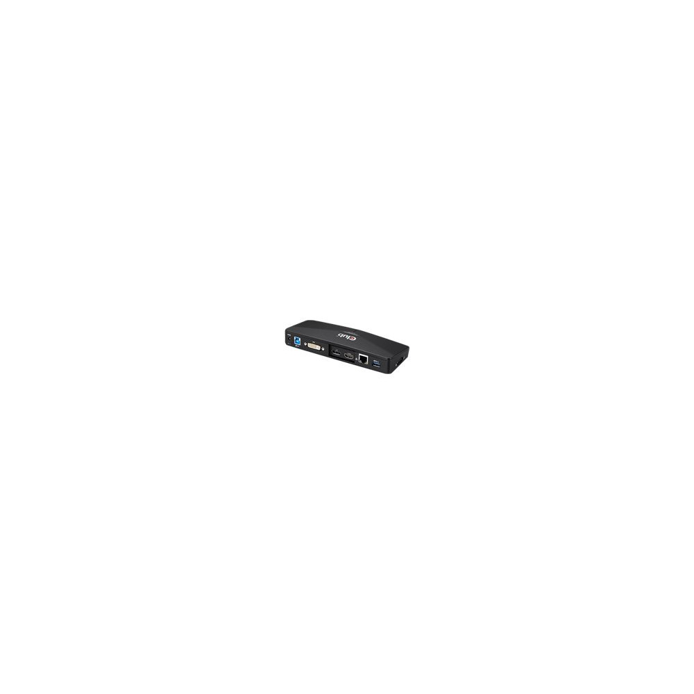 Produktbild för Club 3D SenseVision USB 3.0 4K Docking Station - dockningsstation - USB - DVI, HDMI, DP - 1GbE