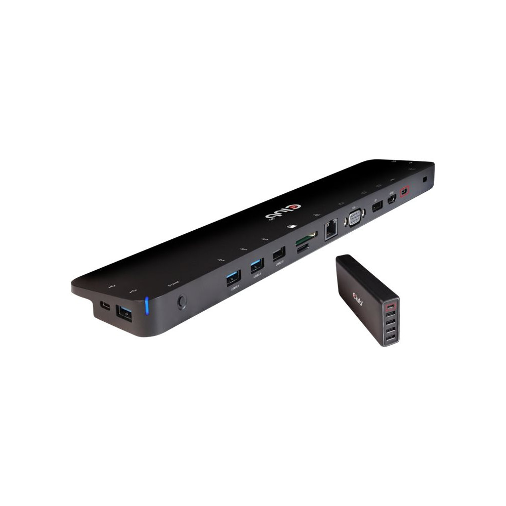 Produktbild för Club 3D - dockningsstation - USB-C 3.2 Gen 1 - VGA, HDMI, DP - 1GbE