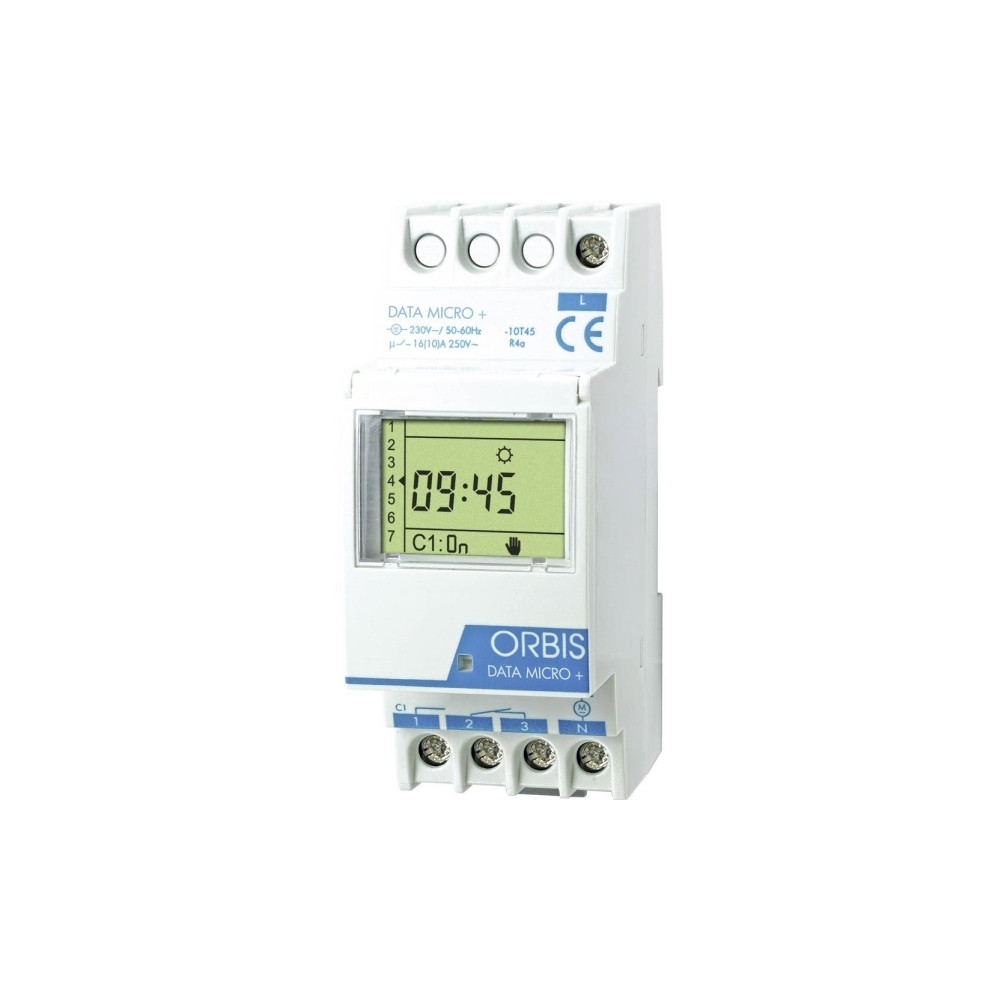 Produktbild för ORBIS Zeitschalttechnik DATA MICRO + 230V Timer til DIN-skin...