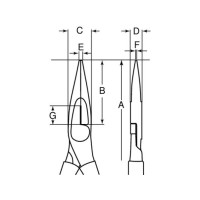 Produktbild för Bahco Isolerad spetstång, 1,7 cm, 7,2 cm, 9 mm, Stål, Plast,...