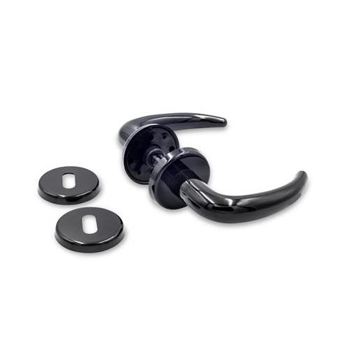 Solar Plus Klassiskt coupé dörrhandtag i svart med 6 mm klick-rosen för...