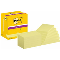 Produktbild för Post-it Super Sticky Notes Canary Yellow, 76 mm x 127 mm, pa...