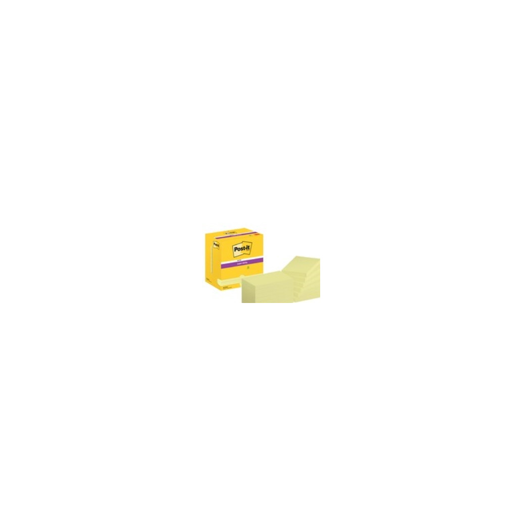 Produktbild för Post-it Super Sticky Notes Canary Yellow, 76 mm x 127 mm, pa...