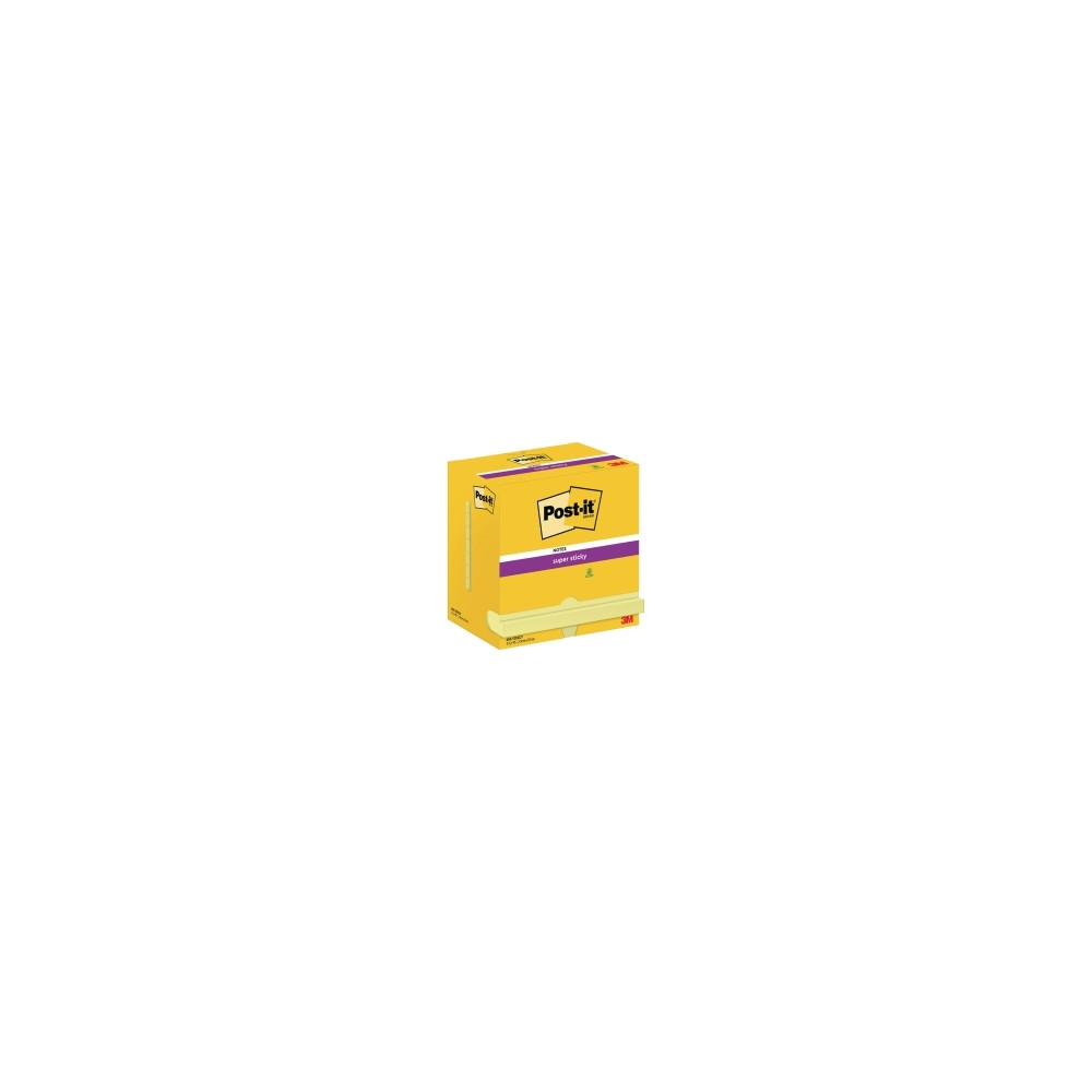 Produktbild för Post-it Super Sticky Notes Canary Yellow, 76 mm x 127 mm, pa...