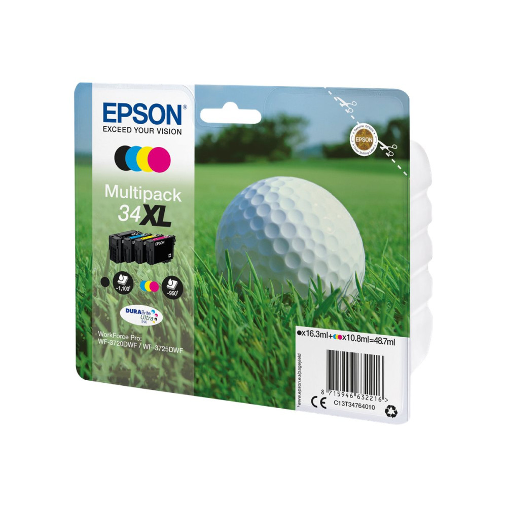 Produktbild för Epson 34XL - 4-pack - XL - svart, gul, cyan, magenta - original - bläckpatron