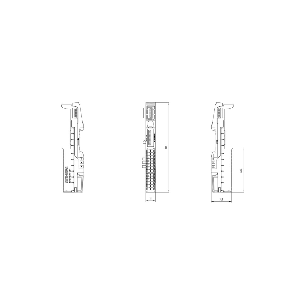 Produktbild för Siemens 6ES7193-6BP40-0BA1, Multifärg, 60 g, 1 styck, 42 mm,...
