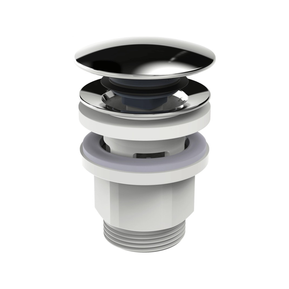 Produktbild för Oras komplett 1 1/4" Push Up krom/komposit bottenventil för...