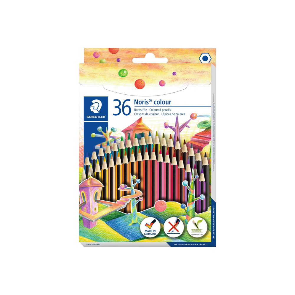 Produktbild för STAEDTLER Noris colour 185 - färgpenna - olika klara färger (paket om 36)