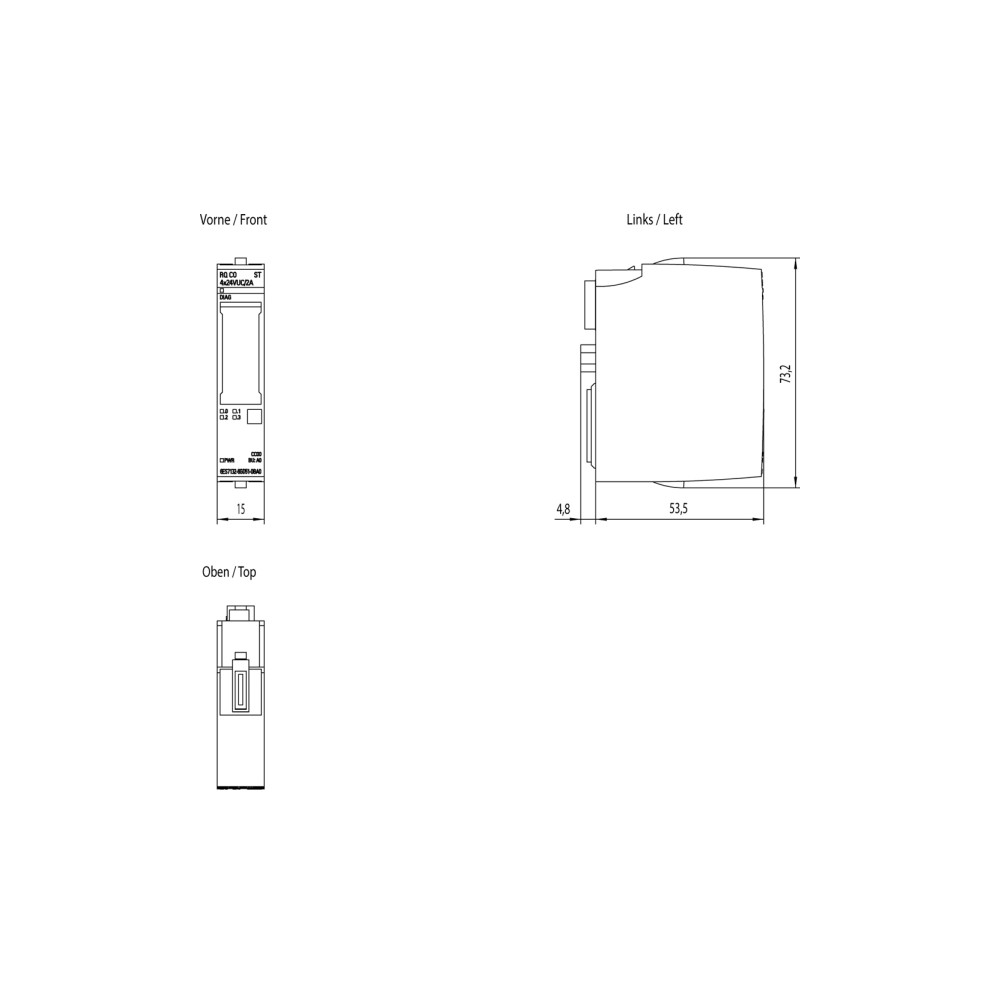 Produktbild för Siemens 6ES7132-6GD51-0BA0, inomhus, Tyskland, Multifärg, 37...