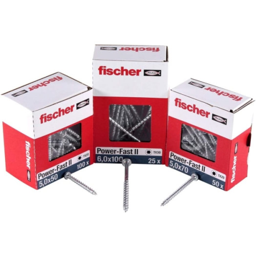 Fischer Fischer 670237, Skruv, Metall, Trä, Allmän användning, Helt...