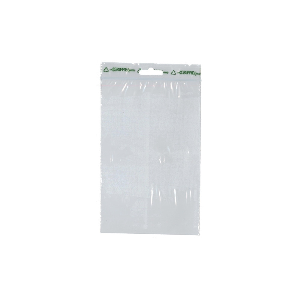 Produktbild för Grippie Gröna dragkedjepåsar, 120 x 180 mm, påse med 100 sty...