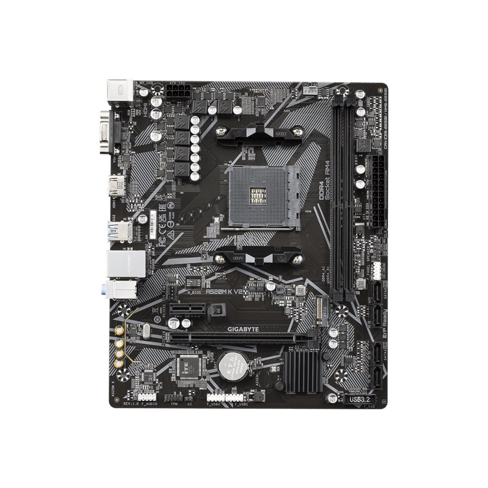 Produktbild för Gigabyte A520M K V2 - 1.0 - moderkort - micro ATX - Socket AM4 - AMD A520