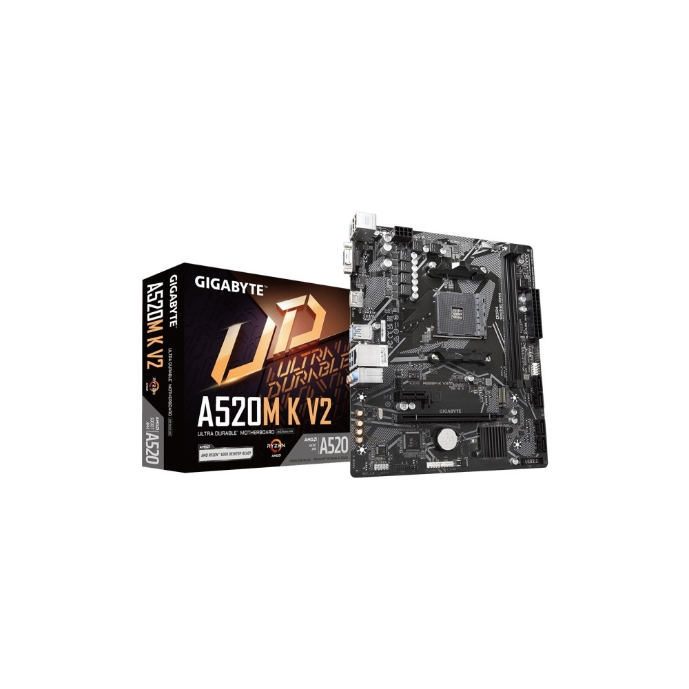 Produktbild för Gigabyte A520M K V2 - 1.0 - moderkort - micro ATX - Socket AM4 - AMD A520