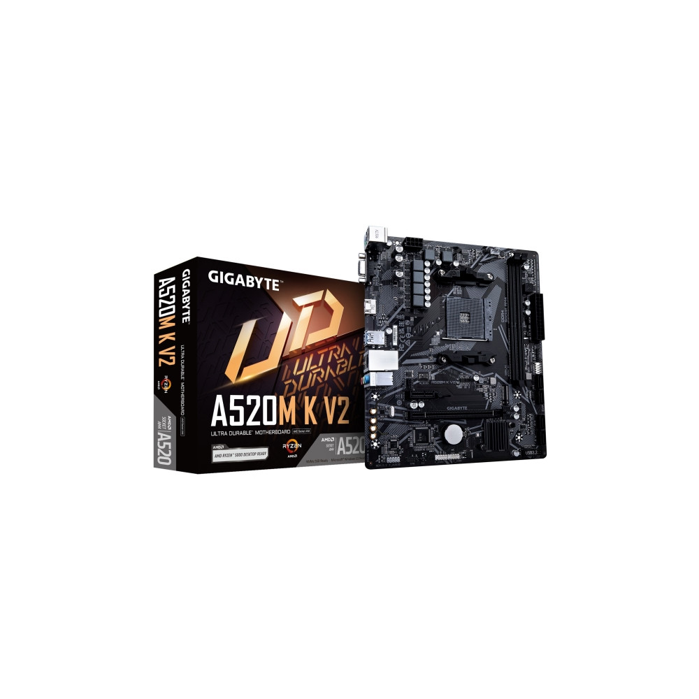 Produktbild för Gigabyte A520M K V2 - 1.0 - moderkort - micro ATX - Socket AM4 - AMD A520