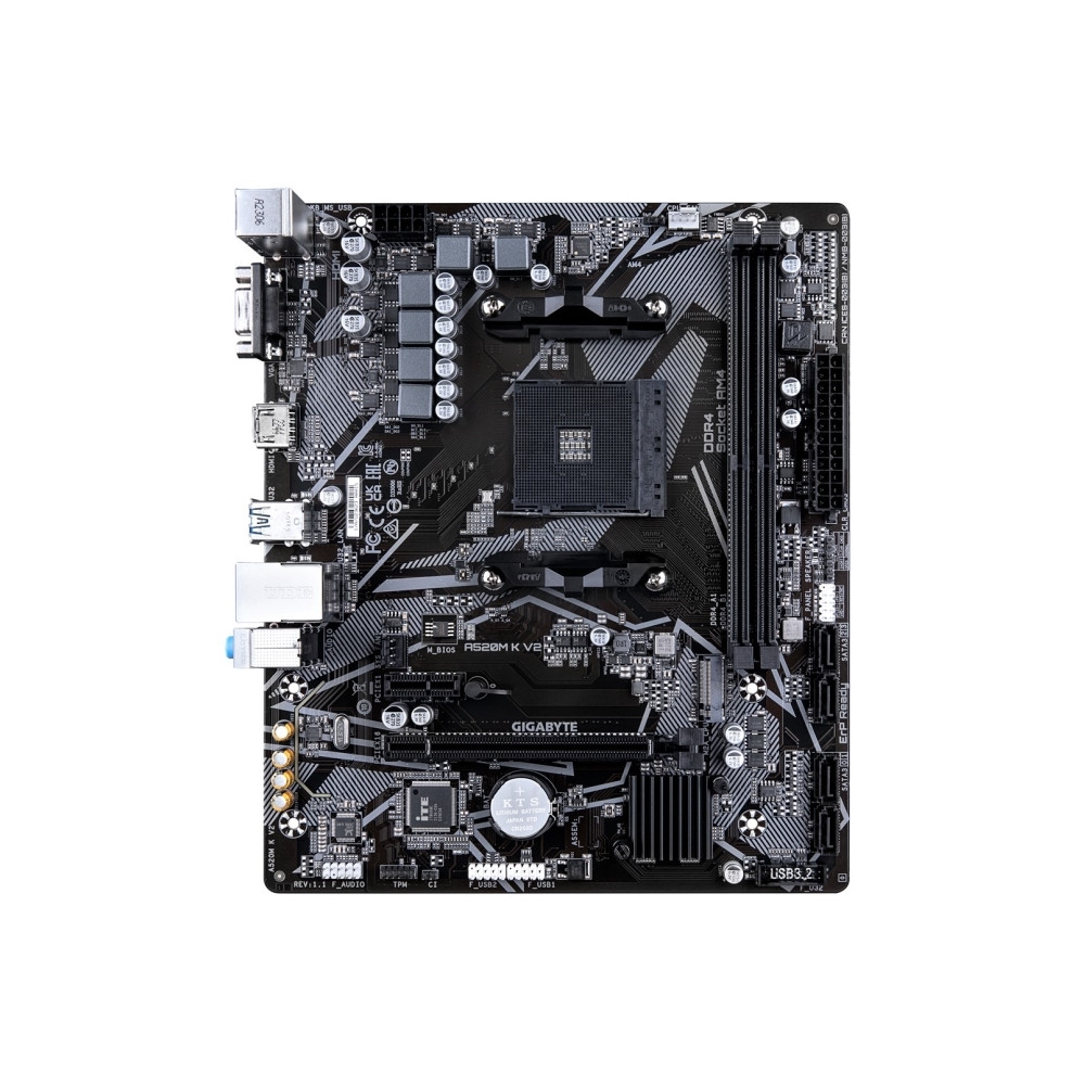 Produktbild för Gigabyte A520M K V2 - 1.0 - moderkort - micro ATX - Socket AM4 - AMD A520