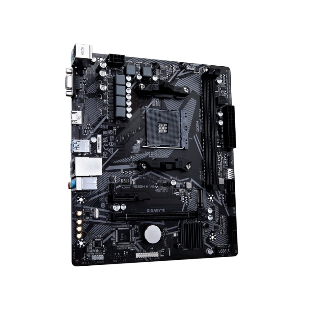 Produktbild för Gigabyte A520M K V2 - 1.0 - moderkort - micro ATX - Socket AM4 - AMD A520