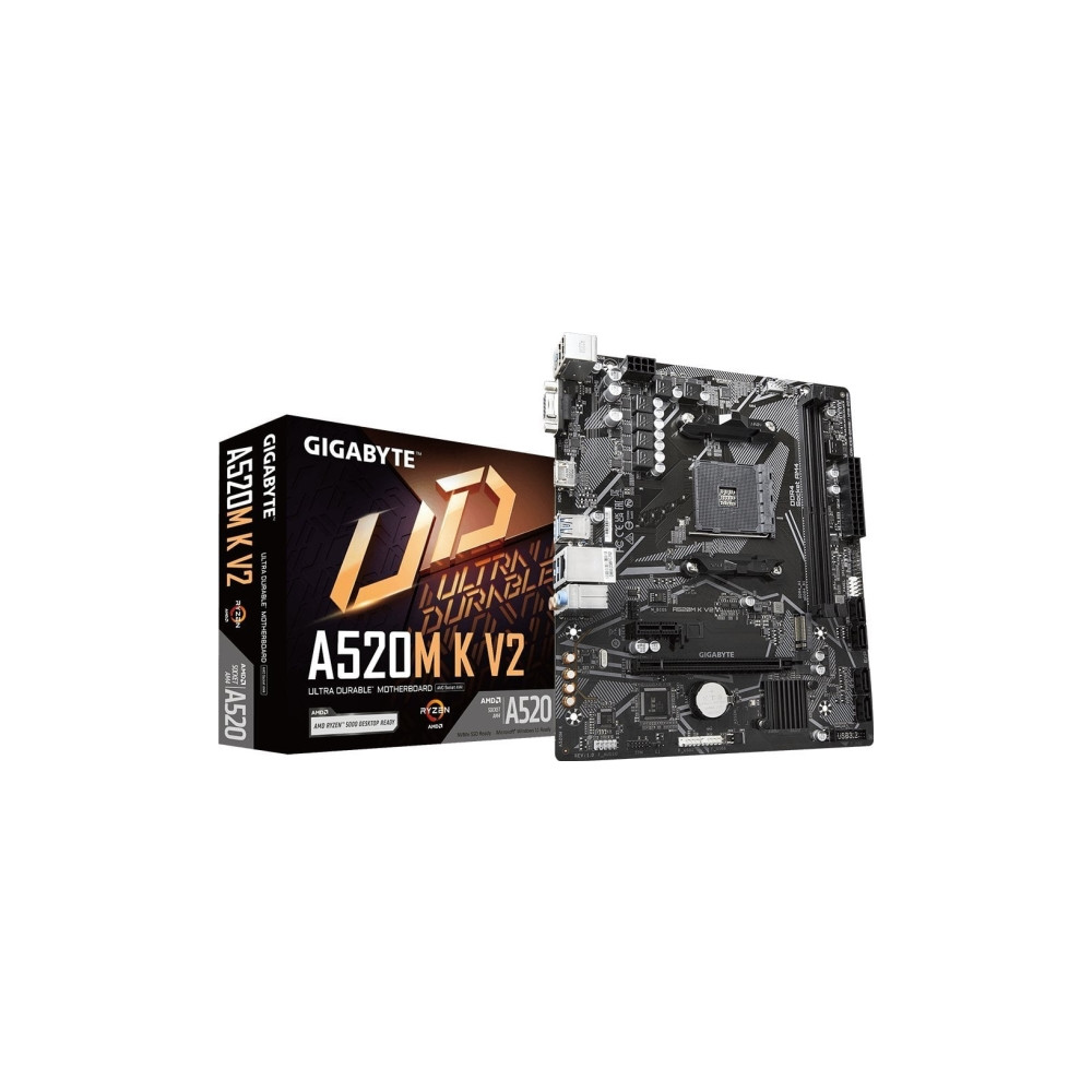 Produktbild för Gigabyte A520M K V2 - 1.0 - moderkort - micro ATX - Socket AM4 - AMD A520