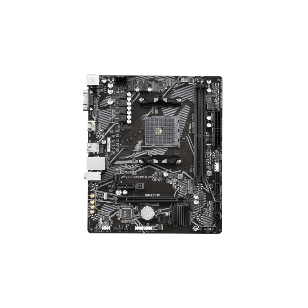 Produktbild för Gigabyte A520M K V2 - 1.0 - moderkort - micro ATX - Socket AM4 - AMD A520