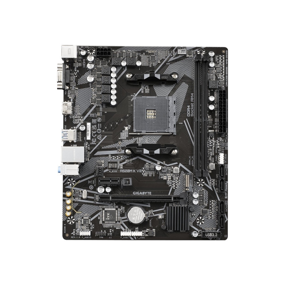 Produktbild för Gigabyte A520M K V2 - 1.0 - moderkort - micro ATX - Socket AM4 - AMD A520
