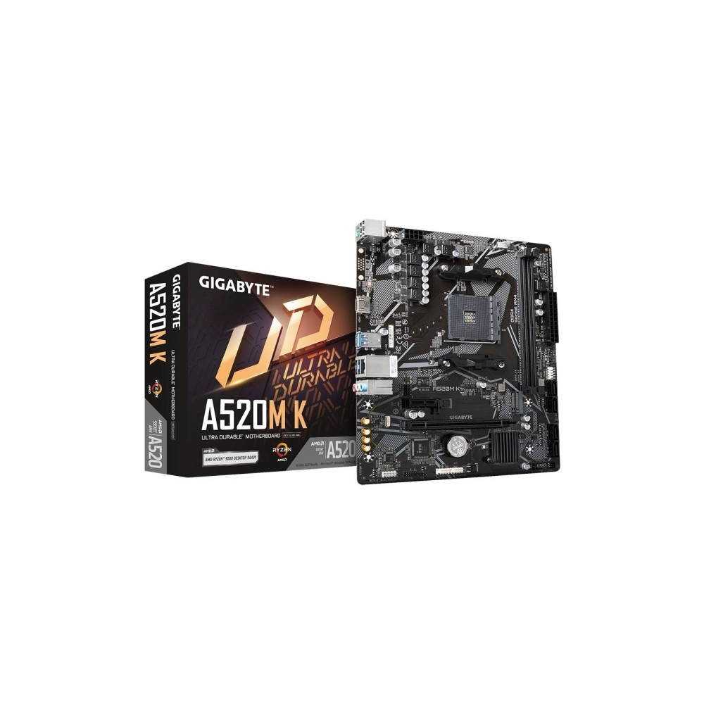 Produktbild för Gigabyte A520M K V2 - 1.0 - moderkort - micro ATX - Socket AM4 - AMD A520