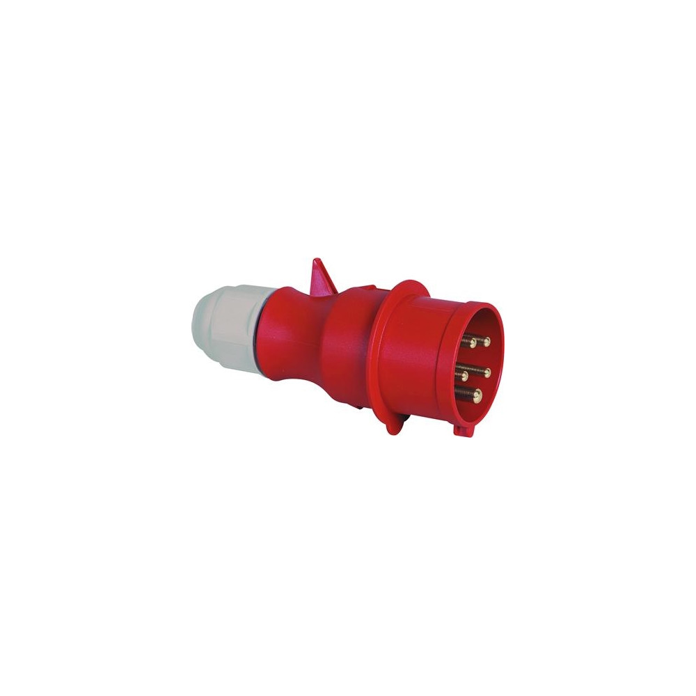Produktbild för BALS CEE stickpropp 32A 400V, röd, IP44, polyamid, 5-polig,...