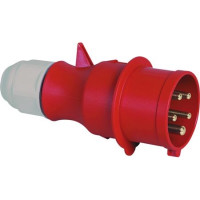 Produktbild för BALS CEE stickpropp 32A 400V, röd, IP44, polyamid, 5-polig,...