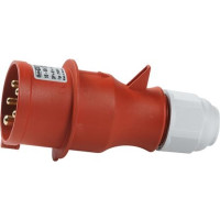Produktbild för BALS CEE stickpropp 32A 400V, röd, IP44, polyamid, 5-polig,...