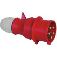 Produktbild för BALS CEE stickpropp 32A 400V, röd, IP44, polyamid, 5-polig,...