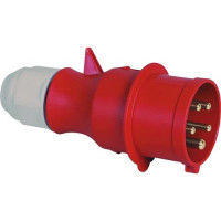 Produktbild för BALS CEE stickpropp 32A 400V, röd, IP44, polyamid, 5-polig,...