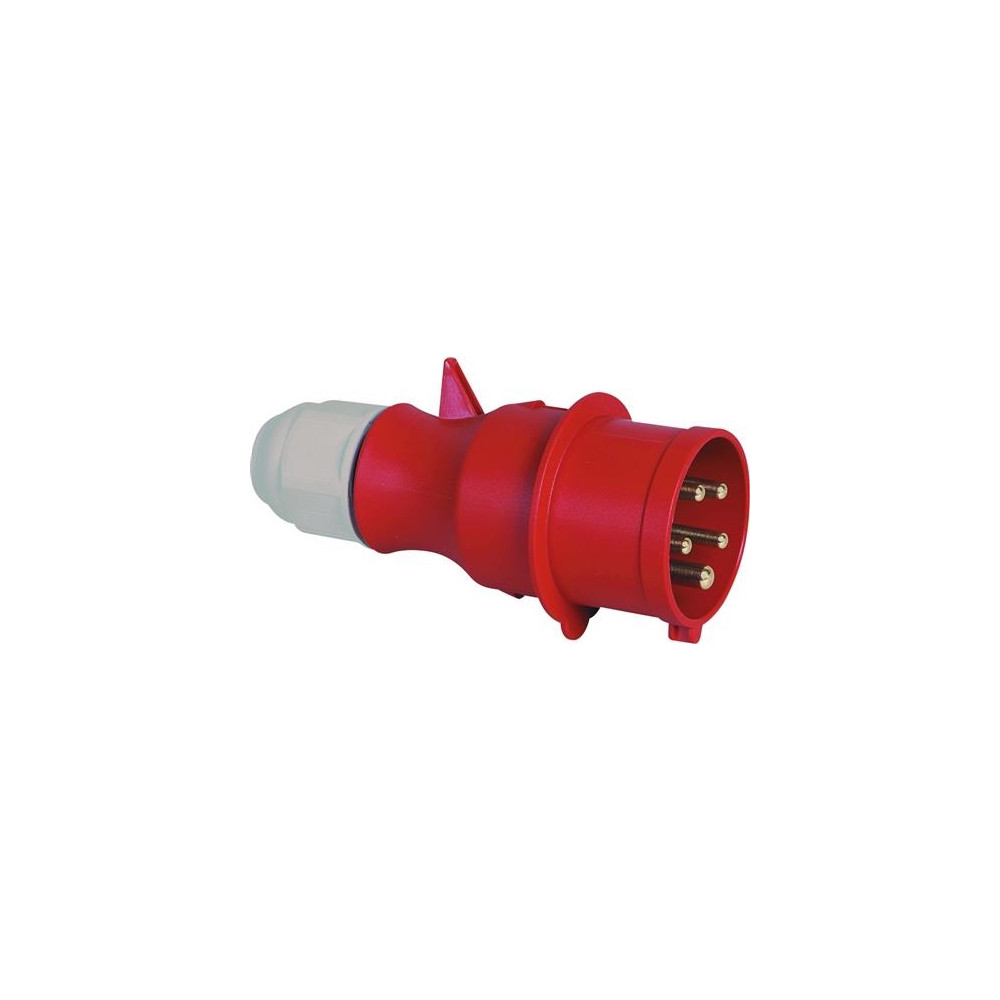 Produktbild för BALS CEE stickpropp 32A 400V, röd, IP44, polyamid, 5-polig,...