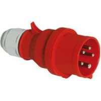 Produktbild för BALS CEE stickpropp 16A 400V, kl. H6, 5-polig röd, IP44, skr...