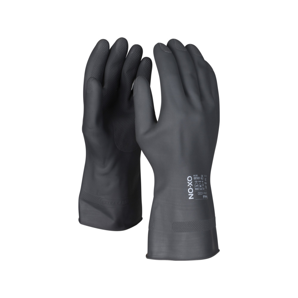 Produktbild för Kemihandsker, OX-ON® Chemical Comfort 6301, sort, str. 10, 1...