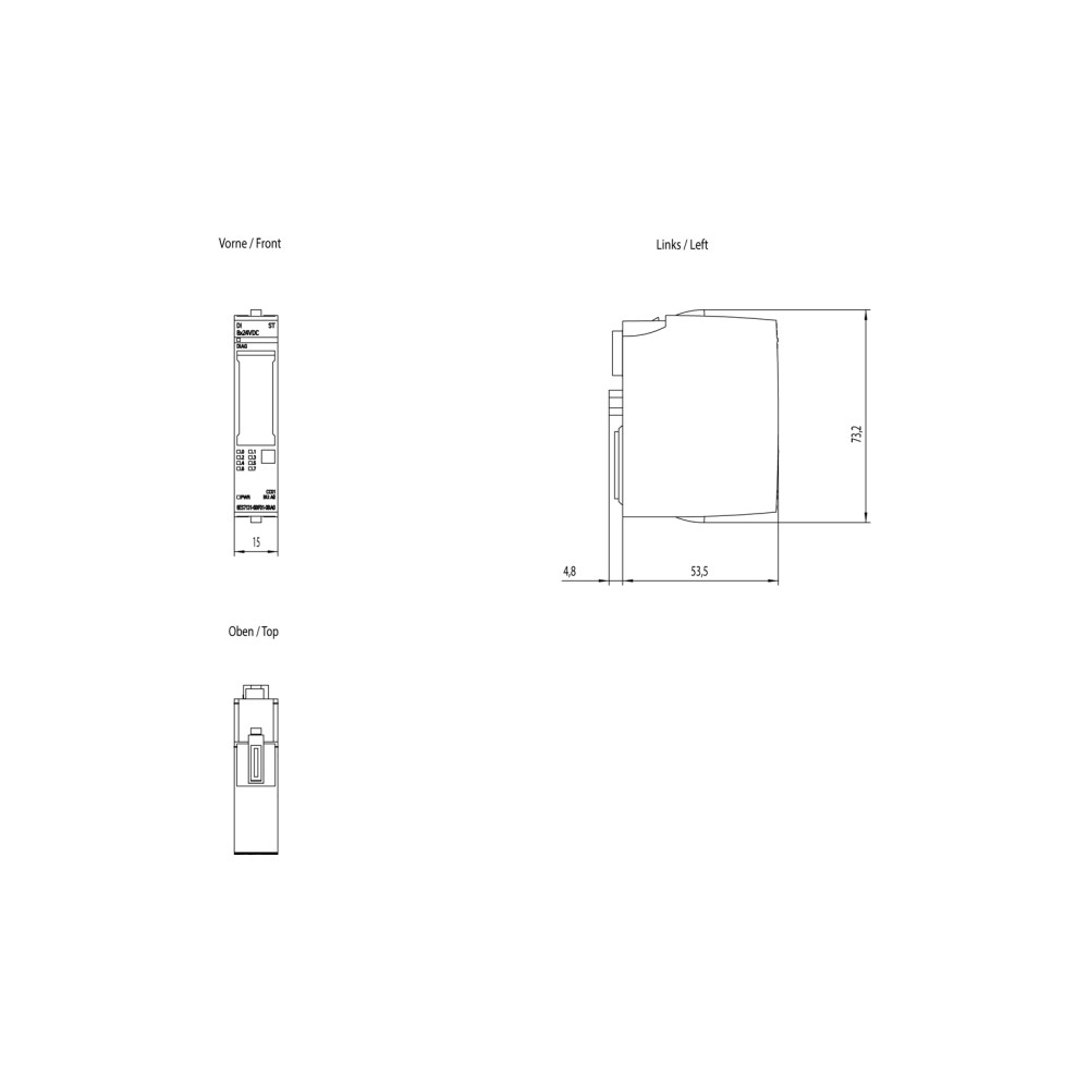Produktbild för Siemens 6ES7131-6BF01-0BA0, inomhus, Tyskland, Multifärg, 37...