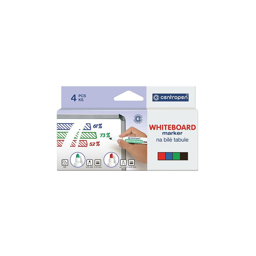 Produktbild för Whiteboardpenna Centropen® 8559, 2,5 mm, rund, flera färger,...